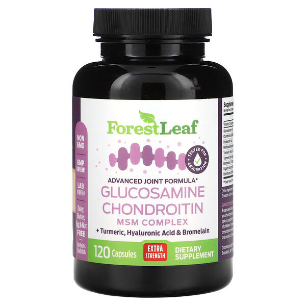 Глюкозамин-хондроитин, повышенной прочности, 120 капсул Forest Leaf