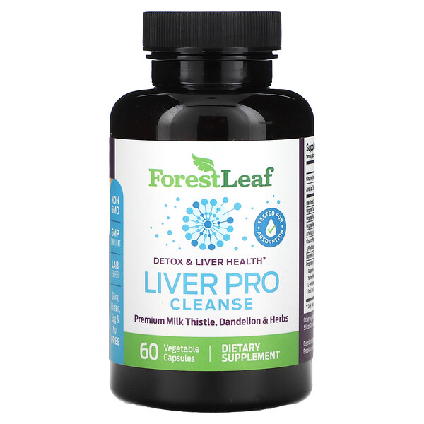 Liver Pro Cleanse, 60 растительных капсул Forest Leaf