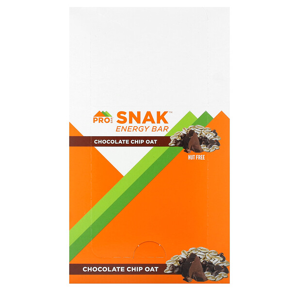 Snak, Energy Bar, Chocolate Chip Oat, 12 Bars, 1.6 oz (45 g) Each PROBAR
