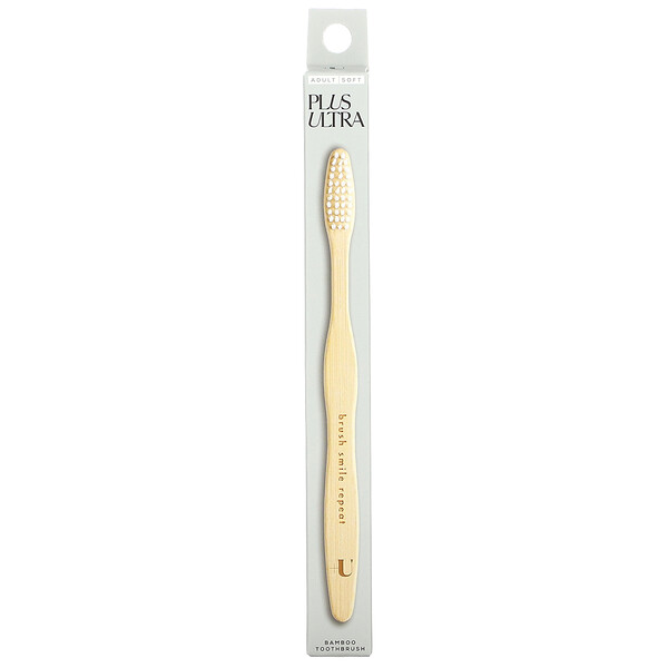 Bamboo Toothbrush, Brush Smile Repeat, Soft, Adult, 1 Toothbrush Plus Ultra