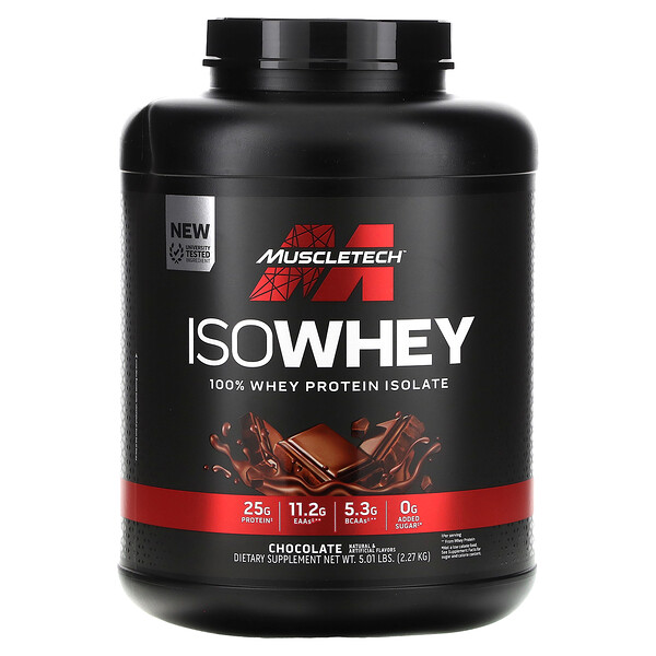 IsoWhey, 100% изолят сывороточного протеина, шоколад, 5,01 фунта (2,27 кг) Muscletech