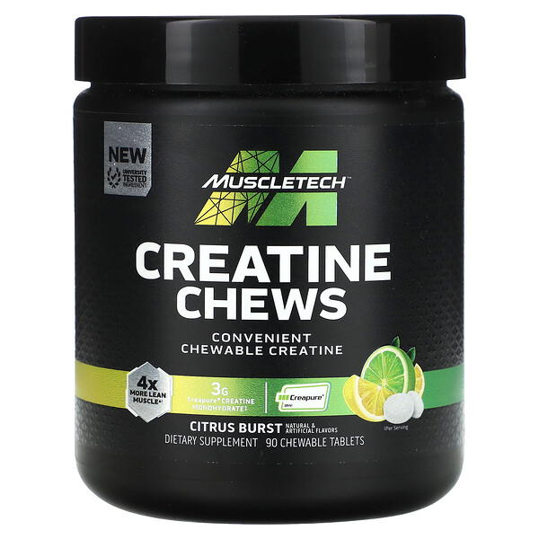 Creatine Chews, Цитрус - 90 жевательных таблеток - Muscletech Muscletech