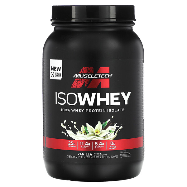 IsoWhey, 100% изолят сывороточного протеина, ваниль, 2 фунта (907 г) Muscletech