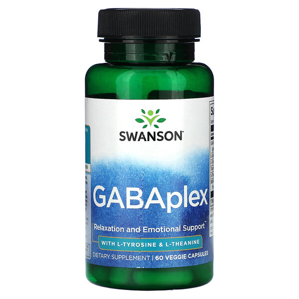 GABAplex с L-тирозином и L-теанином - 60 растительных капсул - Swanson Swanson