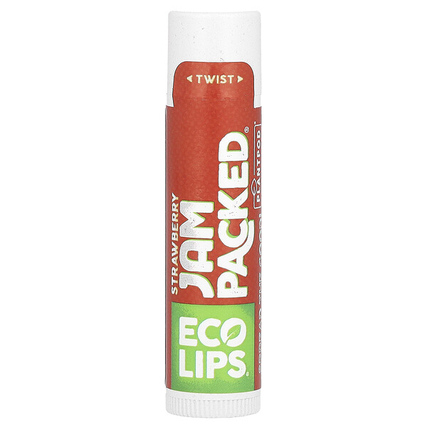 Jam Packed, Бальзам для губ, клубника, 0,15 унции (4,25 г) Eco Lips Inc.