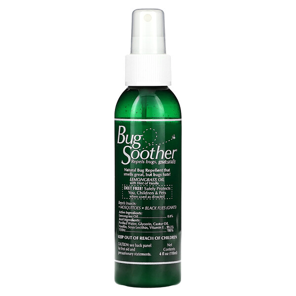 Bug Soother Insect Repellent, Lemongrass Oil, 4 fl oz (118 ml) Bug Soother