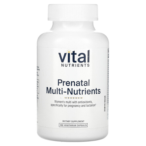 Пренатальные мультинутриенты, 180 вегетарианских капсул Vital Nutrients