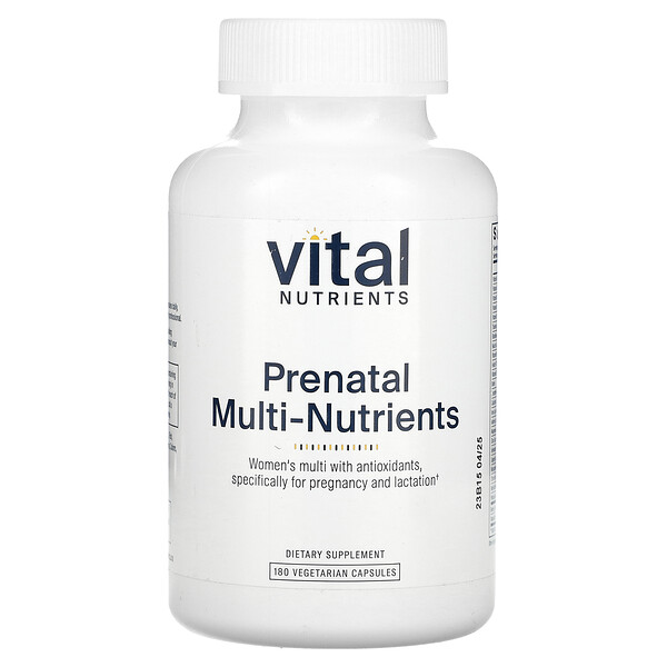 Prenatal Multi-Nutrients, 180 Vegetarian Capsules (Вегетарианские капсулы) Vital Nutrients