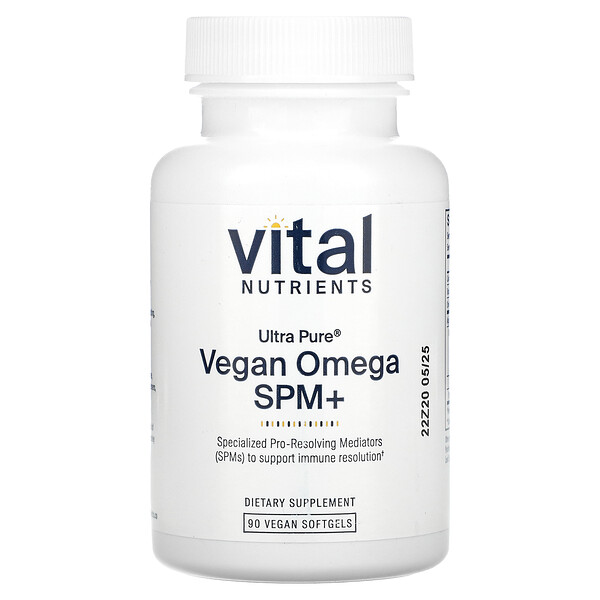 Ultra Pure, Vegan Omega SPM+, 90 веганских мягких таблеток Vital Nutrients