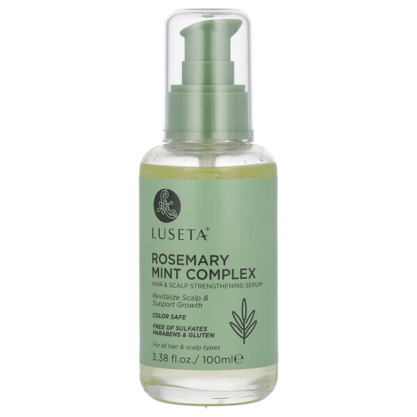 Rosemary Mint Complex, Hair & Scalp Strengthening Serum, For All Hair & Scalp Types, 3.38 fl oz (100 ml) Luseta Beauty