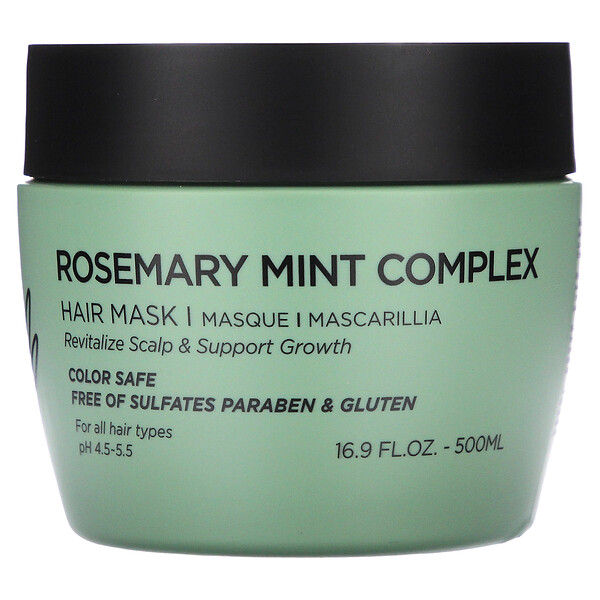 Rosemary Mint Complex, маска для волос, для всех типов волос, 16,9 жидких унций (500 мл) Luseta Beauty