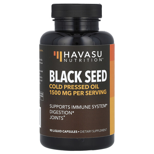 Масло черного тмина, масло холодного отжима, 1500 мг, 90 жидких капсул (500 мг на капсулу) Havasu Nutrition