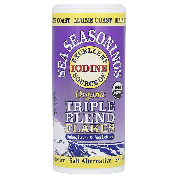 Sea Seasonings, Organic Triple Blend Flakes, 1 oz (28 g) Maine Coast Sea Vegetables