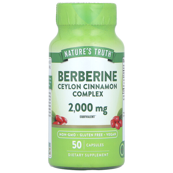 Berberine Ceylon Cinnamon Complex, 2,000 mg, 50 Capsules Nature's Truth