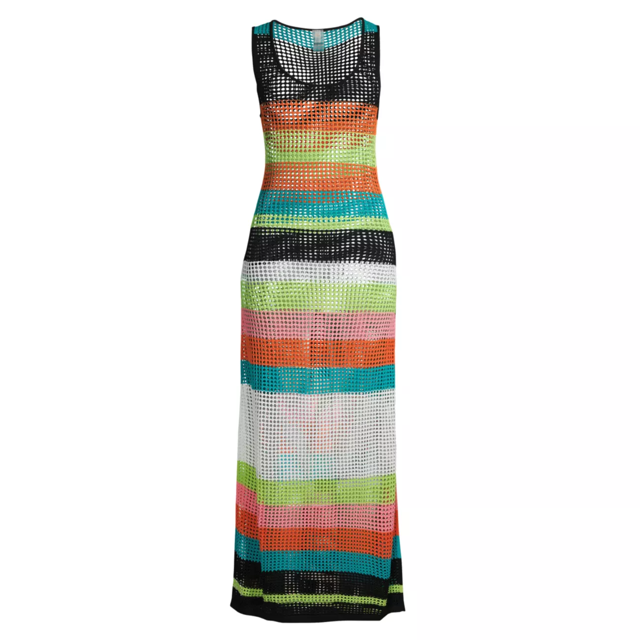 Shiloh Stripe Open-Knit Cover-Up Dress PQ