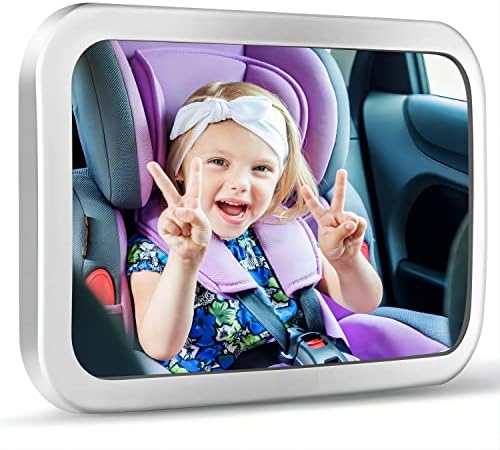 Shynerk Baby Car Mirror, Rear Facing Car Seat Mirror Safety for Infant Newborn, Baby Mirror with Wide Rearview, Shatterproof & Easy Assembled Crash Tested Shynerk