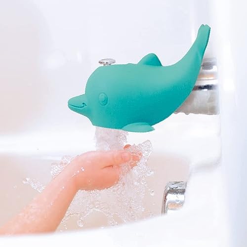 Nuby Bathtub Safety Spout Guard - Compatible with Most Standard Faucets - Bath Toys - Dolphin NUBY