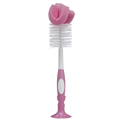 Dr. Brown's Reusable Sponge Baby Bottle Cleaning Brush Set with Suction Cup Stand, Scrubber and Nipple Cleaner, Pink, 3 Pack Dr. Brown's