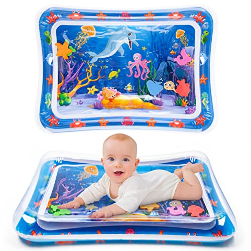 Водный коврик Tummy Time 丨 Водный коврик для младенцев Надувной водный коврик Tummy Time для младенцев и малышей от 3 до 12 месяцев Рекламные игрушки для развития Cute Baby Yeeeasy