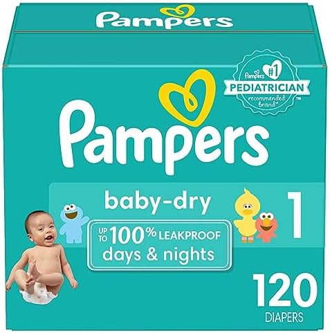 Подгузники Pampers Baby Dry, размер 1, 120 шт., впитывающие одноразовые подгузники Pampers