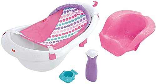 Многофункциональная детская ванночка 4 в 1 с поддержкой и 2 игрушками Fisher-Price