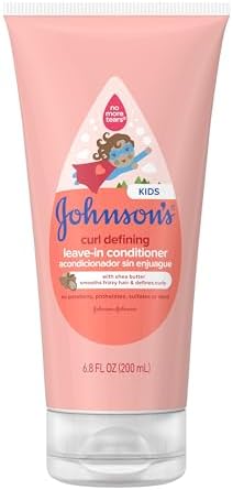 Johnson's Baby Curl Defining Tear-Free Kids' Leave-in Conditioner with Shea Butter, Paraben-, Sulfate- & Dye-Free Formula, Hypoallergenic & Gentle for Toddlers' Hair, 6.8 fl. Oz Johnson's Baby