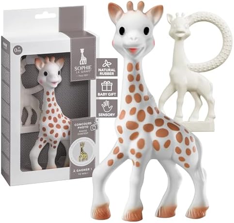 Sophie la girafe, 60th Anniversary Edition | Handcrafted for 60 Years in France | Natural Rubber | Designed for Teething Babies | Awaken All 5 Senses | Easy to Clean Sophie la girafe