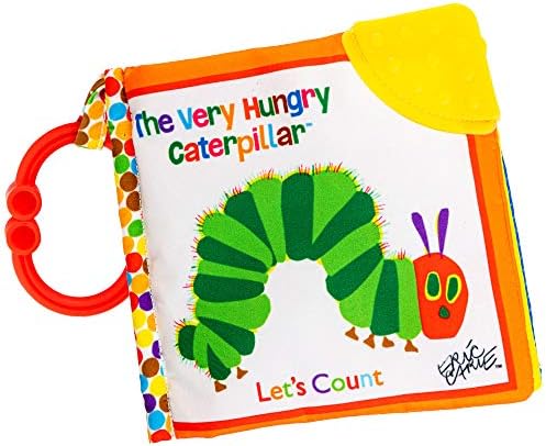 Мягкая книга «Давайте посчитаем» — мир Эрика Карла, очень голодной гусеницы, ребенка на ходу, мягкая сенсорная книга для малышей с зажимом для прорезывания зубов, 5,25x5,25 дюйма KIDS PREFERRED