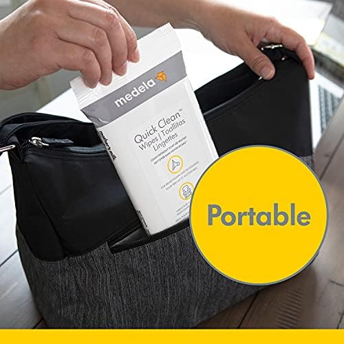 Medela Quick Clean Breast Pump and Accessory Wipes 90ct, 3 Packs of 30 Count, Resealable, Convenient and Hygienic On The Go Cleaning for Tables, Countertops, Chairs, and More Medela