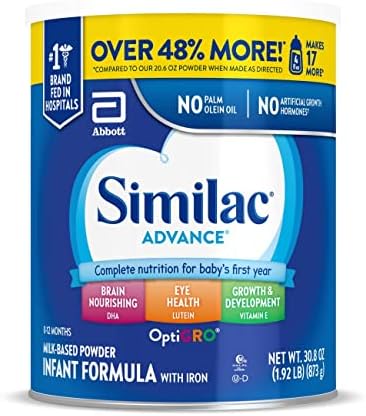 Детская молочная смесь Similac Advance с железом, 870 г, полноценное питание на основе грудного молока Similac