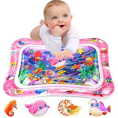 Infinno Tummy Time Mat Детский коврик премиум-класса для игр с водой для младенцев и малышей Детские игрушки от 3 до 24 месяцев, укрепляют мышцы вашего ребенка, розовые тематические игрушки Infinno