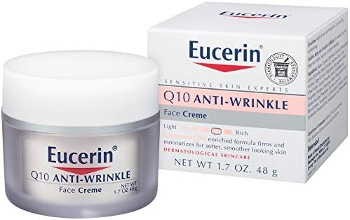 Eucerin Q10 Anti-Wrinkle Face Cream, Unscented Face Cream for Sensitive Skin, 1.7 Oz Jar Eucerin
