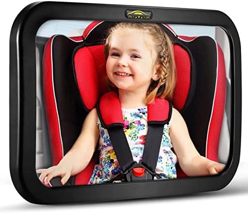 Baby Car Mirror, DARVIQS Seat Safely Monitor Infant Child in Rear Facing Seat, Wide View Shatterproof Adjustable Acrylic 360°for Backseat, Crash Tested and Certified for Safety DARVIQS