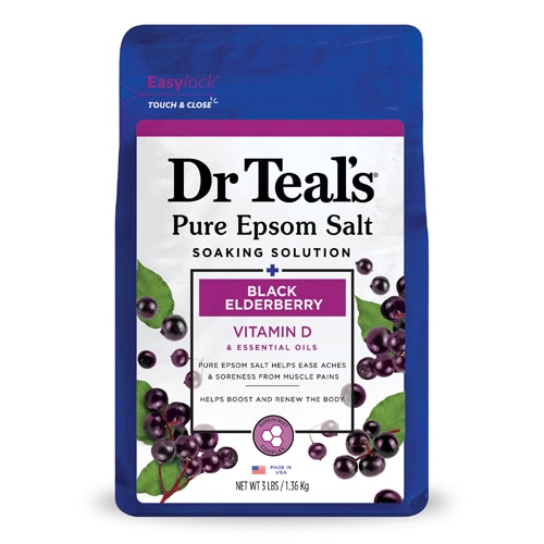 Pure Epsom Salt Soaking Solution - Black Elderberry -- 3 lbs Dr Teal's