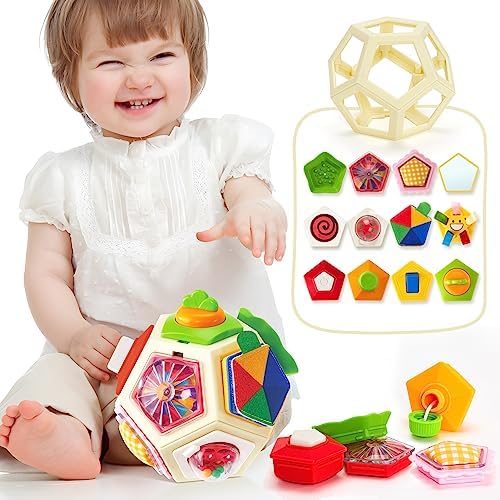 Montessori Toys for 1 Year Old Boy Girl - Toddler Sensory Toys Pop Fidget Toys Spinning Baby Toy for 1 Year Old Gifts Early Development Toy for Toddlers 1-3 Baby Toys 12-18 Months Birthday Gift hahaland