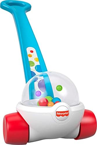 Fisher-Price Corn Popper Baby to Toddler Push Toy with Ball-Popping Action for Ages 1+ Years, 2-Piece Assembly, Blue Fisher-Price