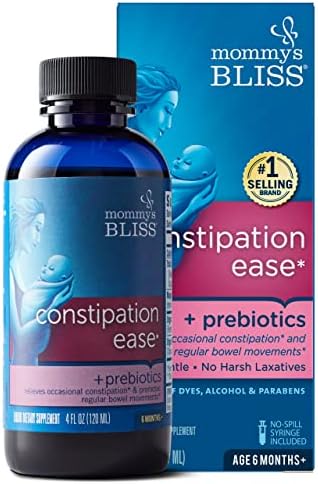 Mommy's Bliss Constipation Ease + Prebiotics, Relieves Occasional Constipation, Gentle & Safe, No Harsh Laxatives, 4 Fl Oz Bottle (Pack of 1) Mommy's Bliss