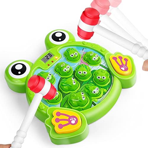 YEEBAY Interactive Whack A Frog Game, Learning, Active, Early Developmental Toy, Fun Gift for Age 3, 4, 5, 6, 7, 8 Years Old Kids, Boys, Girls,2 Hammers Included YEEBAY