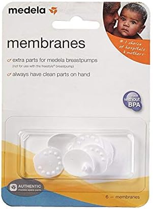 Запасные мембраны Medela, запасные части для молокоотсоса, изготовлены без BPA, оригинальные детали Medela Spart, белые, 6 штук (1 шт. в упаковке) Medela