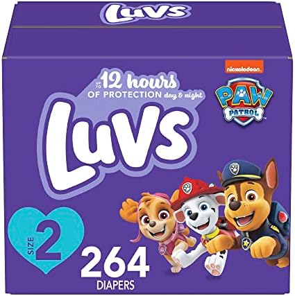 Подгузники Luvs — размер 2, 264 шт., одноразовые детские подгузники Paw Patrol Luvs