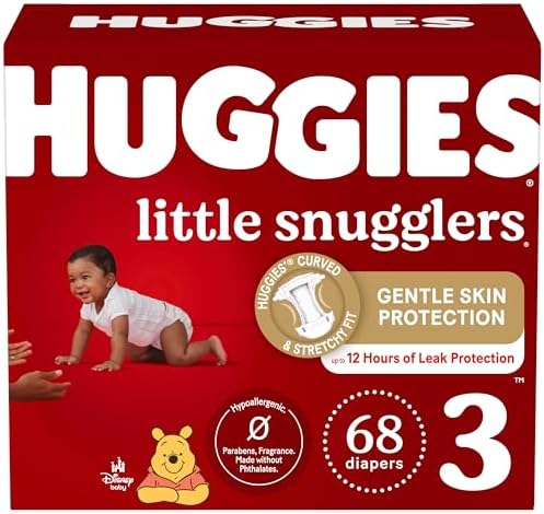 Подгузники Huggies, размер 3, детские подгузники Little Snugglers, размер 3 (16–28 фунтов), 68 шт. Huggies