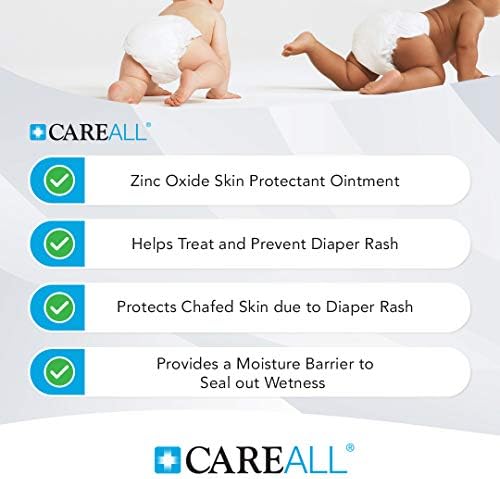 CareAll Zinc Oxide 20% Skin Protectant Barrier Ointment 2 oz (3 Pack), Relieves, Treats and Prevents Minor Skin Irritations due to Diaper Rash. Helps Seal Out Wetness. Protects Chafed Skin. CareAll