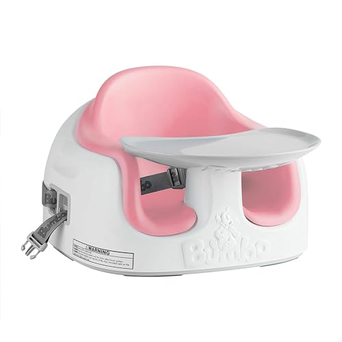 Регулируемый многоместный стульчик для кормления 3 в 1 Bumbo Baby для малышей и сиденье-подставка со съемным подносом и пряжкой для малышей от 1 до 3 лет, холодный серый цвет Bumbo