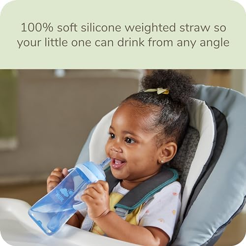 NUK Learner Straw Cup, 10oz - Toddler Cup with Soft Straw for Easy Drinking, Suitable for Ages 8 Months and Up NUK