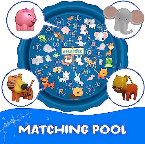 Mold Free Bath Toys for Babies and Toddlers, Animal No Hole Bath Toys, No Mold for Tub,Beach,Pool, BPA-Free, Dishwasher-Safe, Infant Bath Toys No Holes 0 1 3 6 12 18 Months SplashEZ