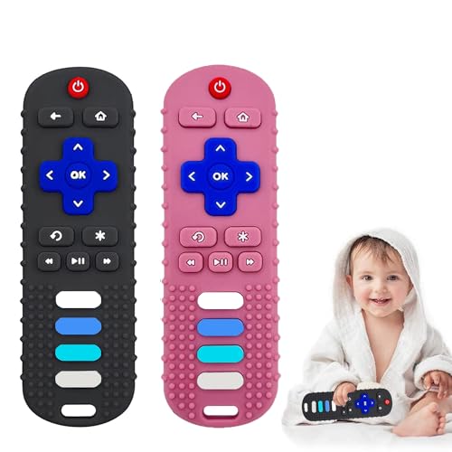 Силиконовые детские игрушки для прорезывания зубов, прорезыватель с дистанционным управлением для детей 0-18 месяцев, детские жевательные игрушки для младенцев и малышей, без BPA Intatikoo