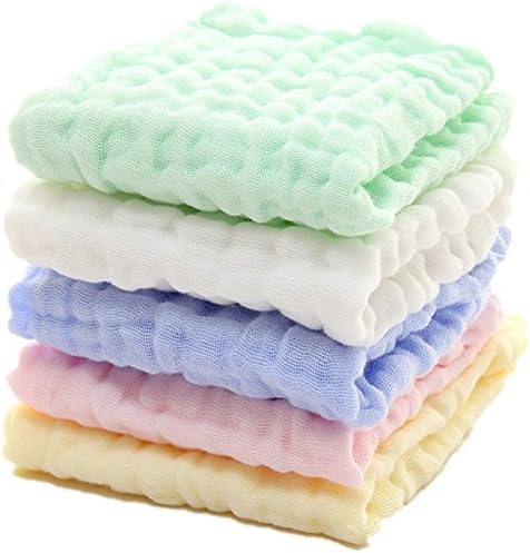 Детские мочалки MUKIN — детские салфетки из натурального хлопка — мягкое полотенце для лица и мочалка для новорожденных для чувствительной кожи, регистрируются как душ, 5 упаковок, 12x12 дюймов MUKIN