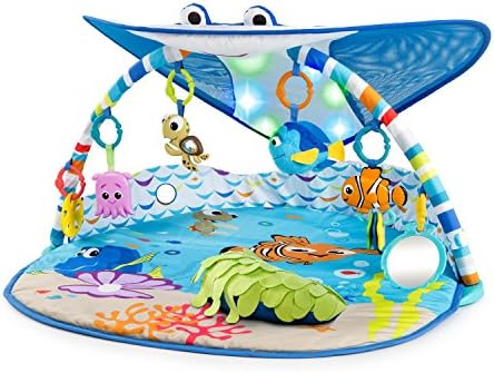 Яркие старты Disney Baby Finding Nemo Джемпер «Море развлечений», возраст от 6 месяцев и Disney Baby Finding Nemo Mr. Ray Ocean Lights & Music Gym, возраст Новорожденный + Bright Starts