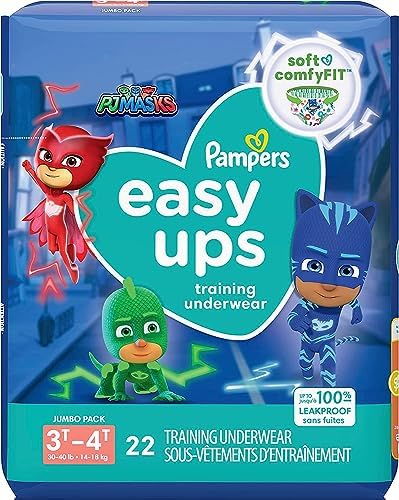 Штаны для приучения к горшку для мальчиков и девочек Pampers Easy Ups, размеры 3–4 т, 22 шт., тренировочное нижнее белье Pampers