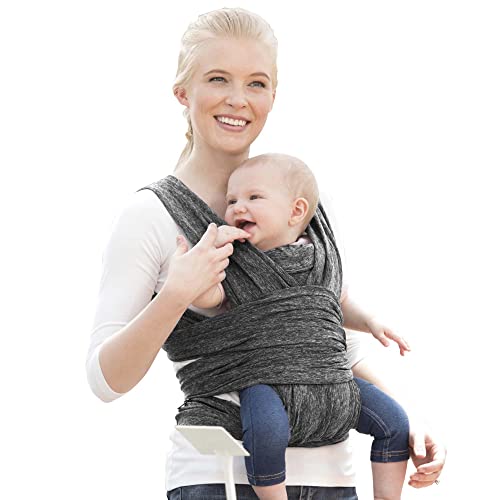 Boppy Adjustable Baby Carrier - Heathered Gray, Hybrid Wrap, 3 Positions, 0m+ 8-35lbs, Yoga-Fabric, Polyester Blend Boppy